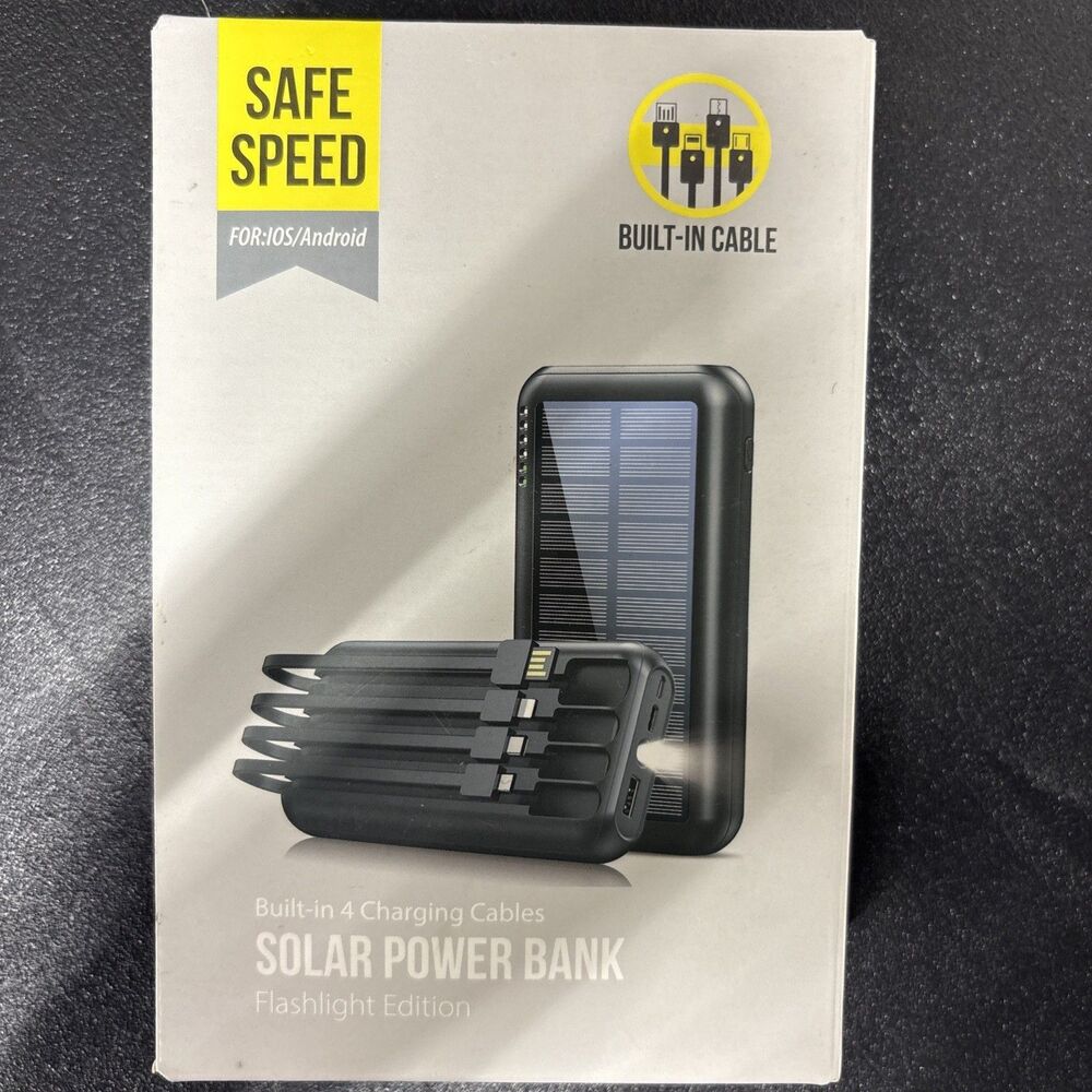 Solar power bank for iOS/android safe power